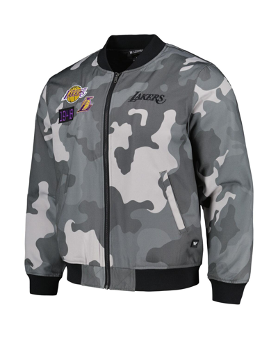 Shop The Wild Collective Men's And Women's  Gray Los Angeles Lakers 2023/24 City Edition Camo Bomber Full-