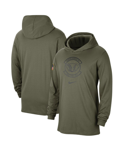Nike Olive Alabama Crimson Tide Military Pack Long Sleeve Hoodie T-shirt In Olive