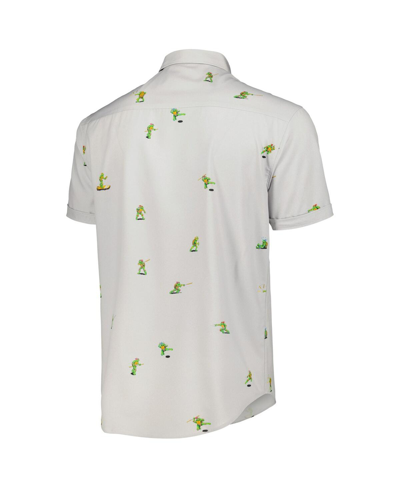 Shop Rsvlts Men's  Gray Teenage Mutant Ninja Turtles Choose Your Turtle Kunuflex Button-down Shirt