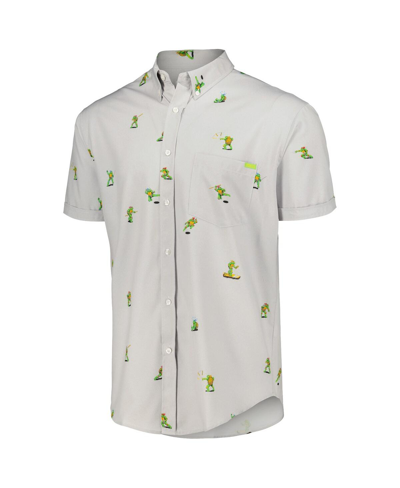 Shop Rsvlts Men's  Gray Teenage Mutant Ninja Turtles Choose Your Turtle Kunuflex Button-down Shirt