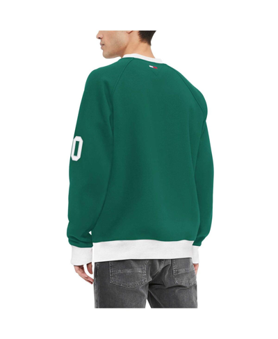 Shop Tommy Hilfiger Men's  Green New York Jets Reese Raglan Tri-blend Pullover Sweatshirt