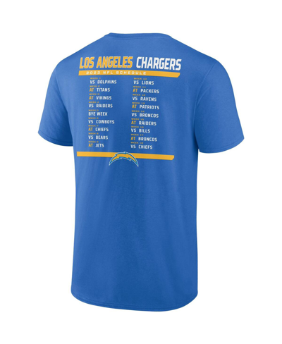 Shop Fanatics Men's  Powder Blue, White Los Angeles Chargers Two-pack 2023 Schedule T-shirt Combo Set In Powder Blue,white