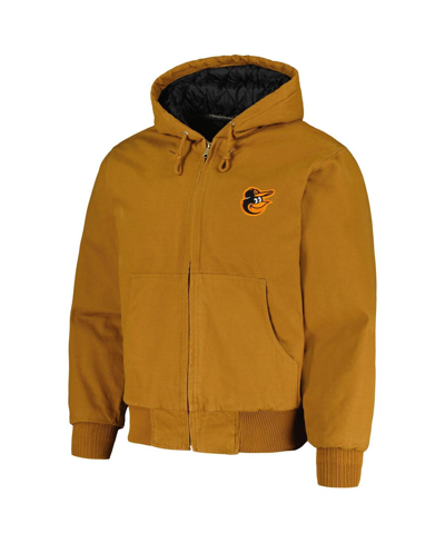 Shop Dunbrooke Men's  Brown Baltimore Orioles Dakota Work Full-zip Hoodie Jacket