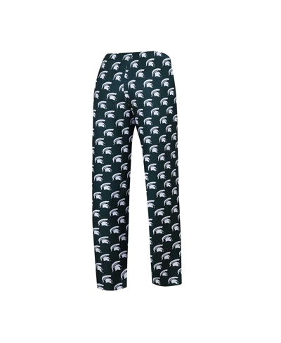 Concepts Sport White/green Michigan State Spartans Long Sleeve V-neck T-shirt & Gauge Pants Sleep S In White,green