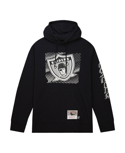 Mitchell & Ness Men's  Black Las Vegas Raiders Gridiron Classics Big Face 7.0 Pullover Hoodie In Black