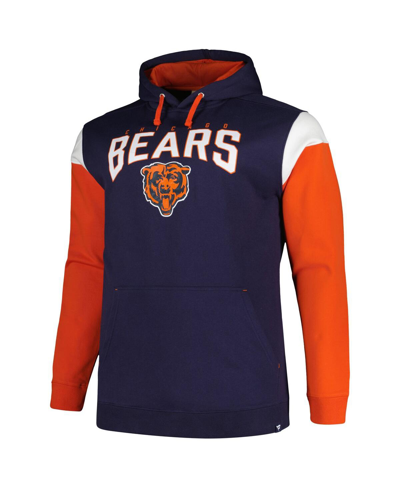 Shop Profile Men's  Navy Chicago Bears Big And Tall Trench Battle Pullover Hoodie