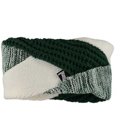 Shop Zoozatz Women's  Michigan State Spartans Criss Cross Headband In Green,white