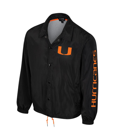 The Wild Collective Men's And Women's  Black Miami Hurricanes Coaches Full-snap Jacket In Black