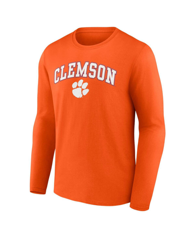 Shop Fanatics Men's  Orange Clemson Tigers Campus Long Sleeve T-shirt