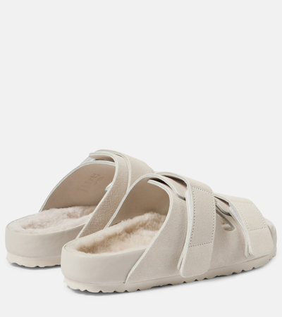 Shop Birkenstock 1774 X Tekla Uji Suede Slides In White