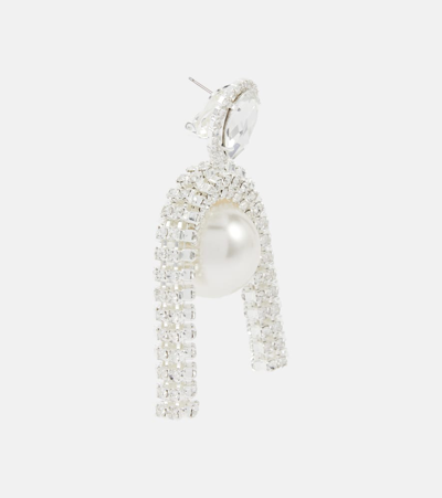 Magda Butrym Pearl And Crystal-embellished Earrings In Silver