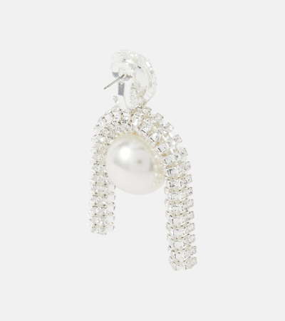 Magda Butrym Pearl And Crystal-embellished Earrings In Silver