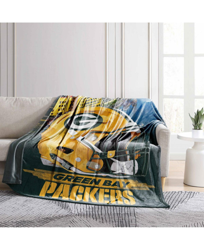 Logo Brands Green Bay Packers 66" X 90" City Sketch Blanket In Yellow