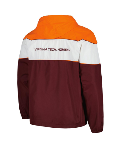 Shop G-iii Sports By Carl Banks Men's  Maroon Virginia Tech Hokies Center Line Half-zip Raglan Hoodie Jack