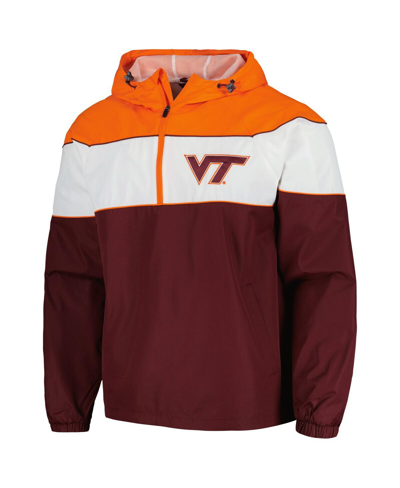 Shop G-iii Sports By Carl Banks Men's  Maroon Virginia Tech Hokies Center Line Half-zip Raglan Hoodie Jack