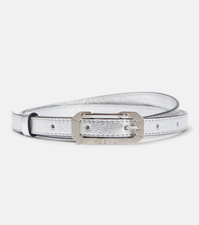 Shop Eéra Eéra Metallic Leather Belt In Silver