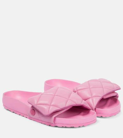 Shop Birkenstock 1774 Sylt Quilted Leather Slides In Pink