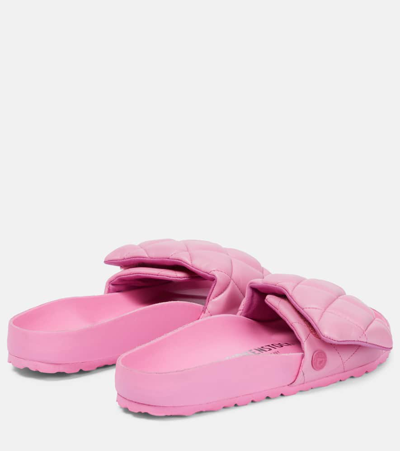 Birkenstock 1774 Sylt Quilted Leather Slides In Pink