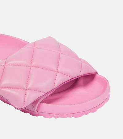 Birkenstock 1774 Sylt Quilted Leather Slides In Pink