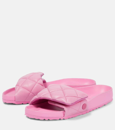 Birkenstock 1774 Sylt Quilted Leather Slides In Pink