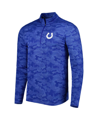 Shop Antigua Men's  Royal Indianapolis Colts Brigade Quarter-zip Sweatshirt