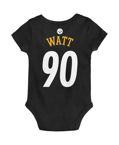 Shop Outerstuff Newborn And Infant Boys And Girls T.j. Watt Black Pittsburgh Steelers Mainliner Player Name And Numb