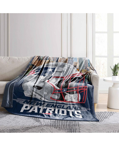 Logo Brands New England Patriots 66" X 90" City Sketch Blanket In Gray