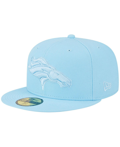 Shop New Era Men's  Light Blue Denver Broncos Color Pack Brights 59fifty Fitted Hat