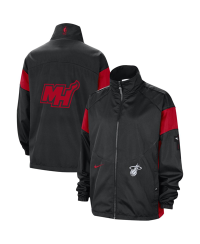 Shop Nike Women's  Black/red Miami Heat 2023/24 City Edition Courtside Swoosh Fly Full-zip Jacket In Black,red