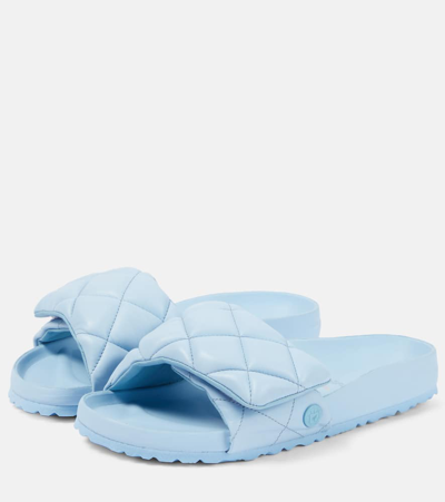 Shop Birkenstock 1774 Sylt Quilted Leather Slides In Blue