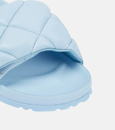 Birkenstock 1774 Sylt Padded Leather Flat Sandals In Blue
