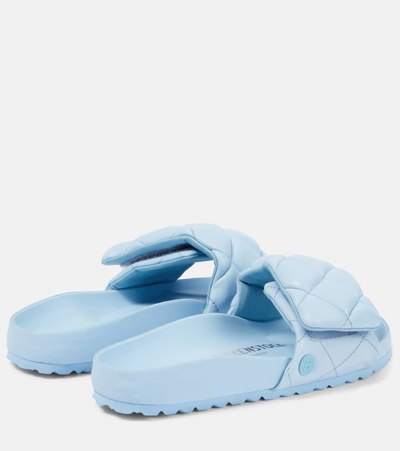 Shop Birkenstock 1774 Sylt Quilted Leather Slides In Blue