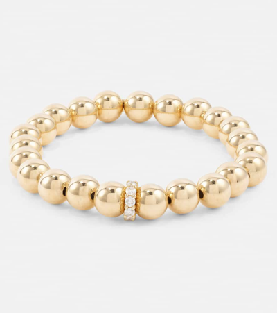 Sydney Evan Cocktail 14kt Gold And Rondelle Opal Beaded Bracelet With Diamonds In Gold