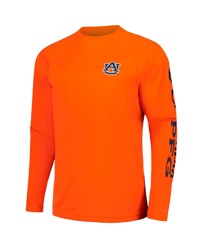 Shop Columbia Men's  Orange Auburn Tigers Terminal Tackle Omni-shade Raglan Long Sleeve T-shirt