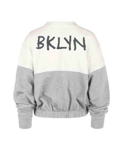 47 Brand Women's ' Cream Distressed Brooklyn Nets 2022/23 City Edition Take Two Bonita Sweatshirt In Cream