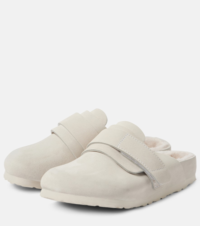 Shop Birkenstock 1774 X Tekla Nagoya Suede Slippers In White