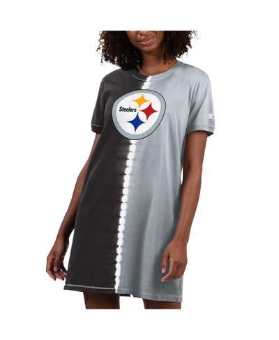 Shop Starter Women's  Black Pittsburgh Steelers Ace Tie-dye T-shirt Dress