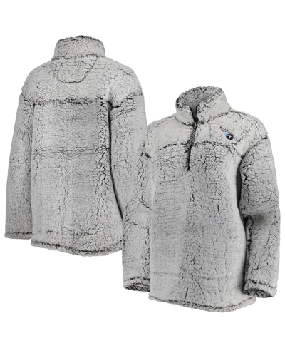 Shop G-iii 4her By Carl Banks Women's  Gray Tennessee Titans Sherpa Quarter-zip Jacket