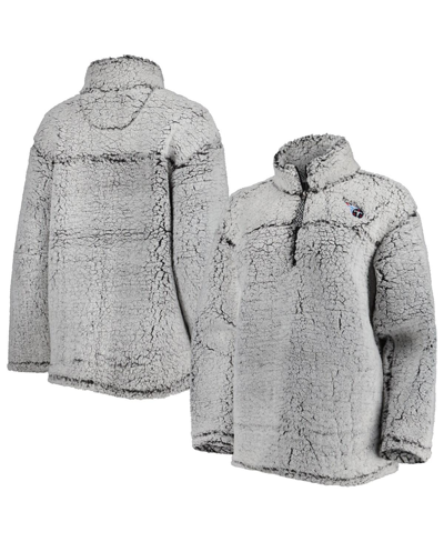 G-iii 4her By Carl Banks Gray Tennessee Titans Sherpa Quarter-zip Jacket In Gray