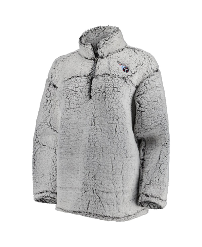 G-iii 4her By Carl Banks Gray Tennessee Titans Sherpa Quarter-zip Jacket In Gray