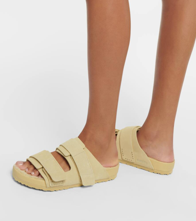 Shop Birkenstock 1774 X Tekla Uji Suede Slides In Beige