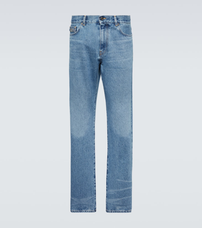 Shop Versace Straight Jeans In Blue