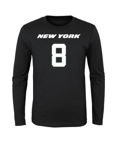 Outerstuff Big Boys Aaron Rodgers Black New York Jets Mainliner Player Name And Number Long Sleeve T-shirt In Black