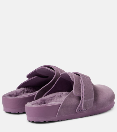 Shop Birkenstock 1774 X Tekla Nagoya Suede Slippers In Purple