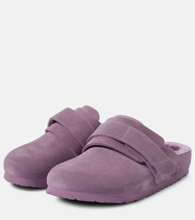 Shop Birkenstock 1774 X Tekla Nagoya Suede Slippers In Purple