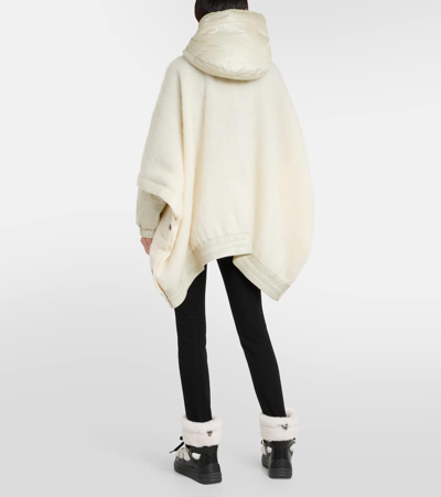 Shop Moncler Wool-blend Cape In White