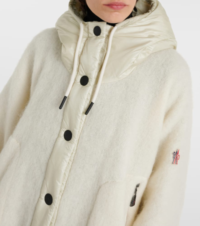 Shop Moncler Wool-blend Cape In White