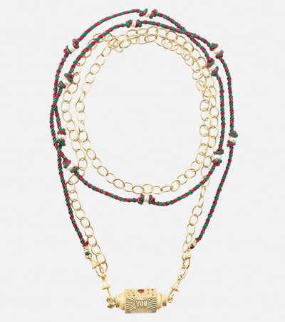 Shop Marie Lichtenberg 14kt Gold Locket Necklace With Sapphires