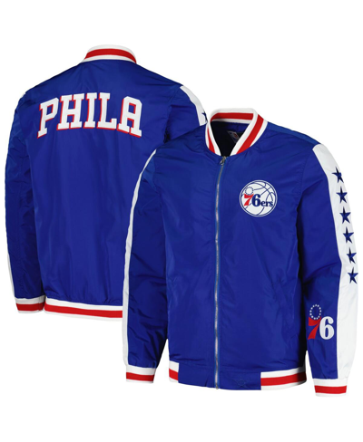 Shop Jh Design Men's  Royal Philadelphia 76ers Full-zip Bomber Jacket