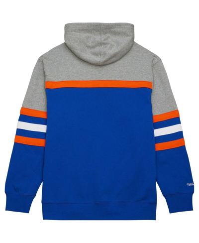 Mitchell & Ness Men's  Royal, Gray New York Islanders Head Coach Pullover Hoodie In Royal,gray